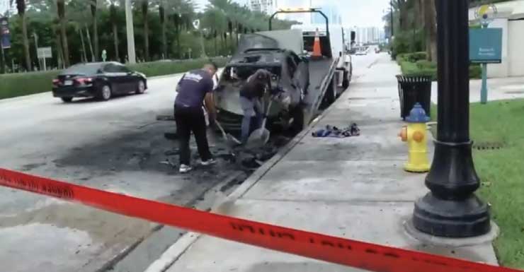 1 hospitalized after car catches fire in Sunny Isles Beach