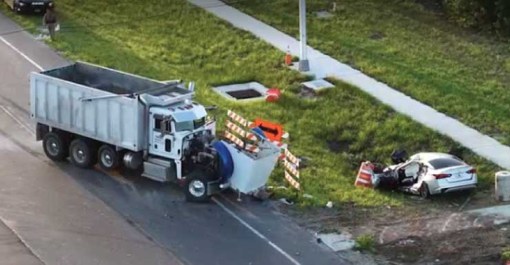 75-year-old man dies after dump truck and car collide on State Road 82 in Collier County