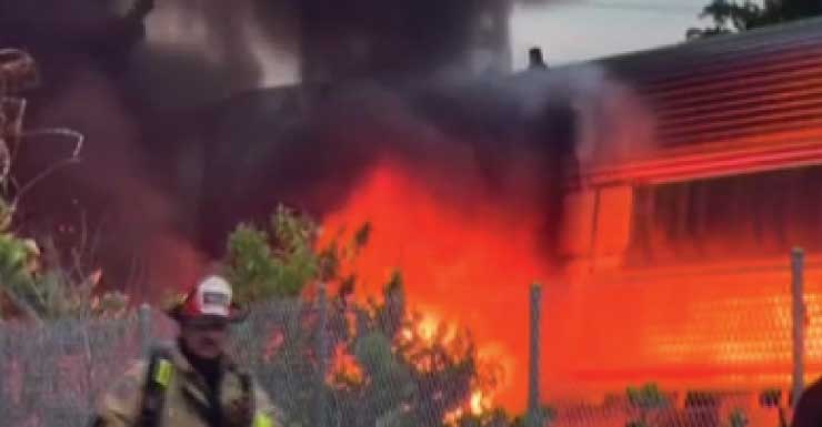 Car catches fire after Amtrak train collision in Fort Lauderdale
