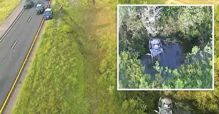 Car crashes into pond on First Coast Expressway near I-10