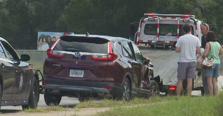 Driver suffers minor injuries after SUV collides with train in Escambia County