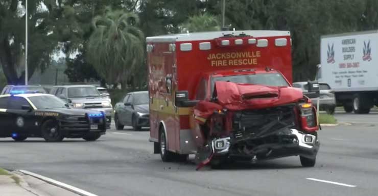 Jacksonville Fire and Rescue ambulance involved in crash on Blanding Blvd