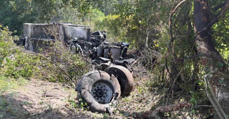 Largo man suffers serious burns after a tire blew on concrete truck on I-75