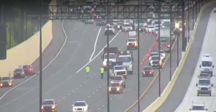 Multi-vehicle crash blocking lanes on I-4 westbound in Orange County