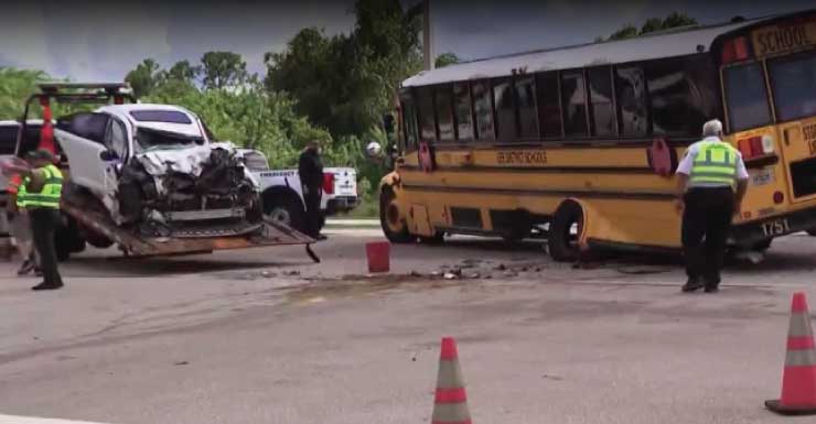 1 student taken to hospital after crash involving school bus on Homestead Rd S in Lehigh Acres