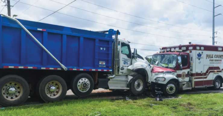 4 hospitalized in three-vehicle crash with Polk County ambulance