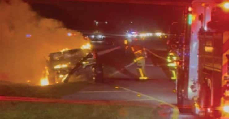 Cape Coral firefighters extinguish pickup truck fire on Pine Island Road
