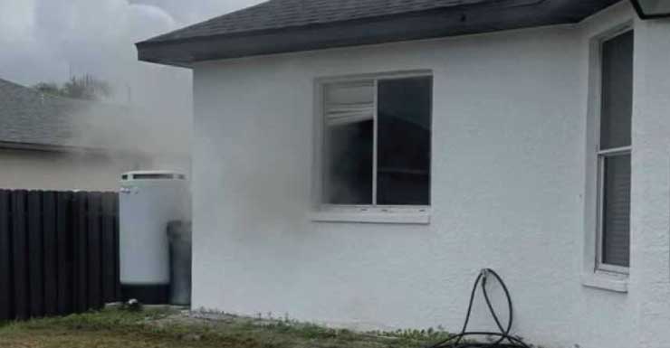 Cape Coral police officer and firefighters battle Labor Day kitchen blaze