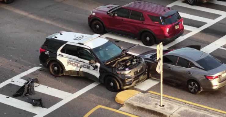 Cape Coral police vehicle involved in crash at Santa Barbara Boulevard South and Nicholas Parkway