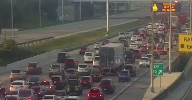 Crash blocks 5 right lanes on I-95 north near Congress Avenue in Delray Beach
