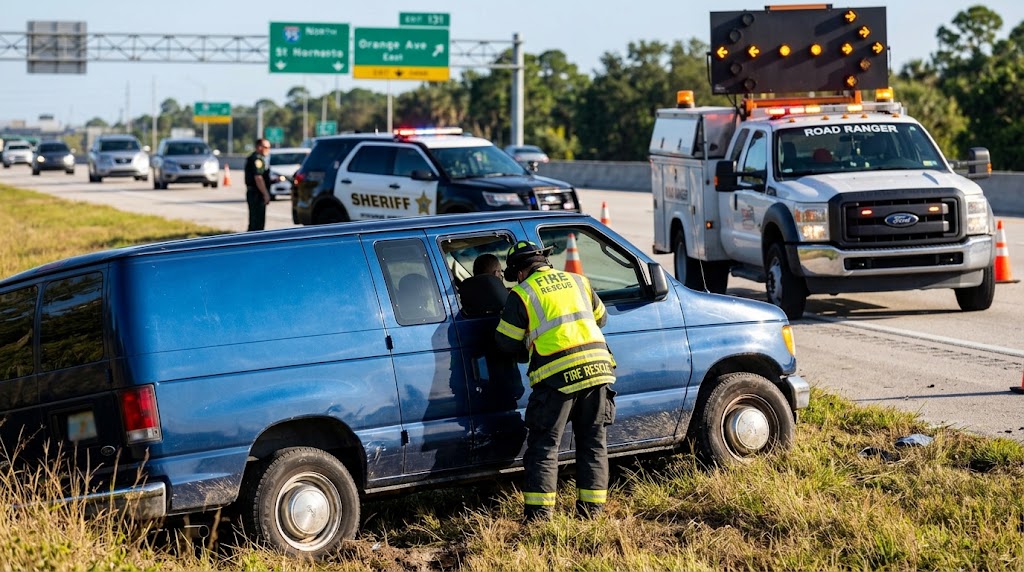 Crash blocks right lane on I-95 North in St. Lucie County near Exit 131