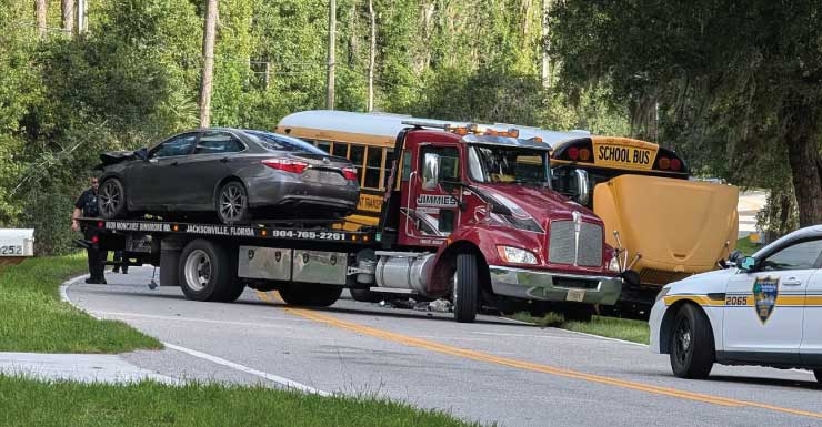 Crash involving school bus reported on Jacksonville’s Northside