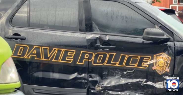 Davie police officer injured in crash