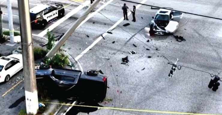 Rollover crash in Hollywood being investigated as hit-and-run; driver suffers minor injuries