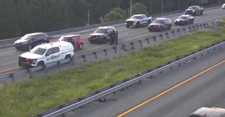 Traffic Alert Patrol car involved in crash on I-295 South at Atlantic Blvd., left lane blocked
