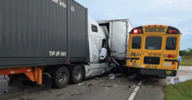 2 Lake Placid students injured after truck hits stopped school bus