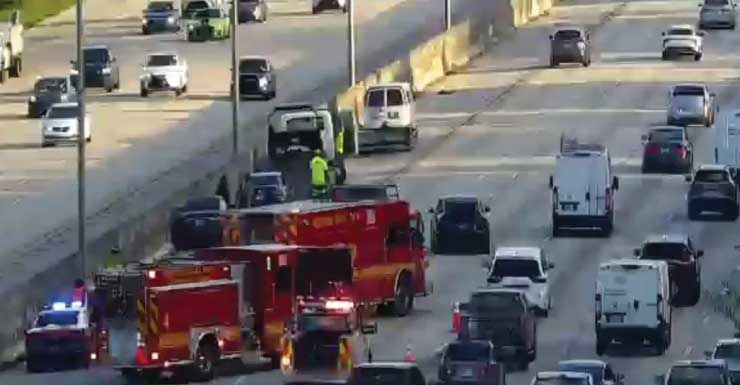 Crash blocks 2 left lanes on I-95 North near 45th Street in West Palm Beach