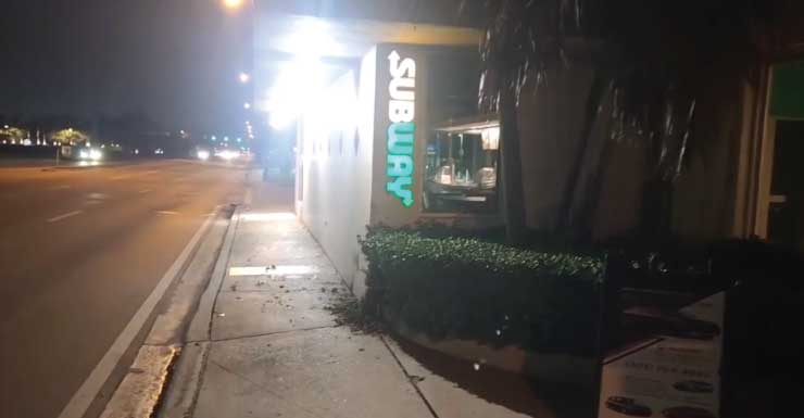 Driver hospitalized after crashing near Subway in Miami Springs