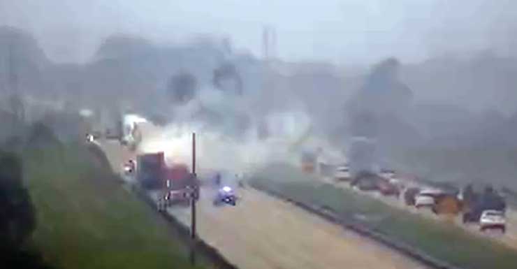Vehicle fire closes all southbound lanes on Florida's Turnpike in St. Lucie County